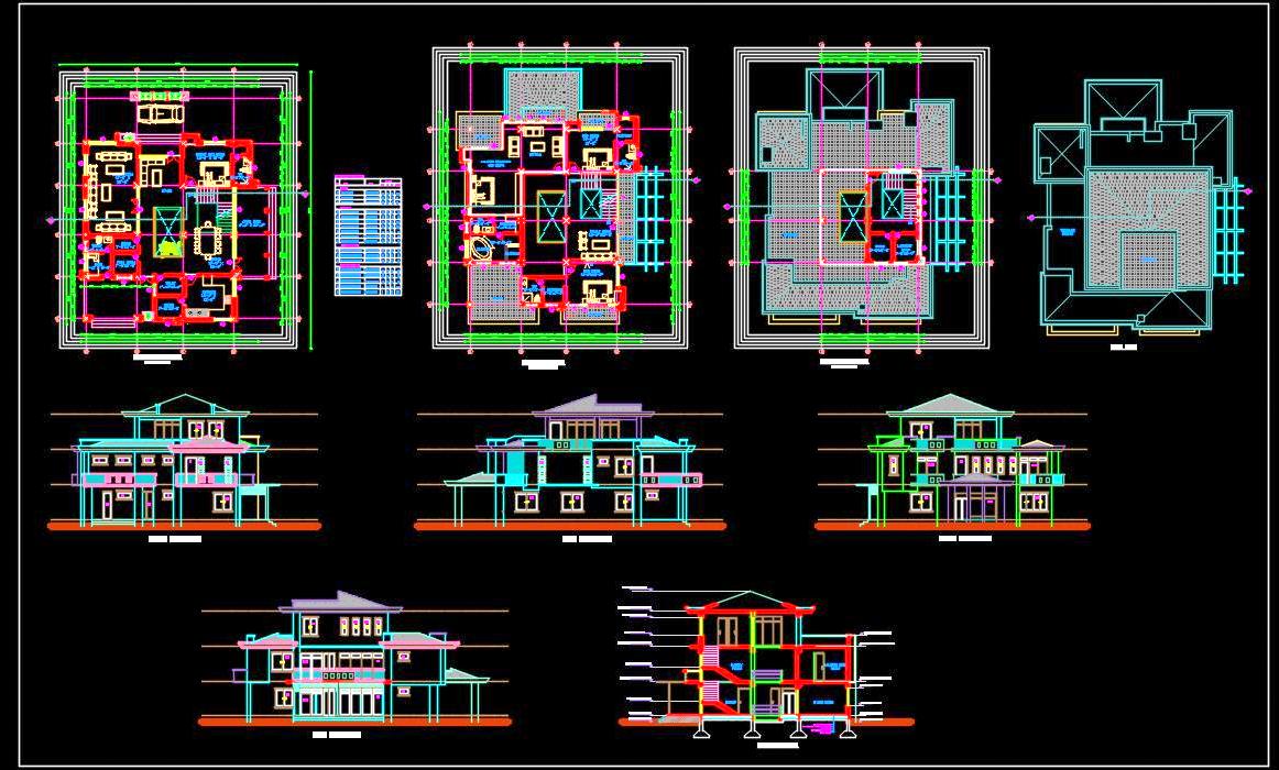 Luxury 70'x80' Duplex Bungalow - AutoCAD House Plan